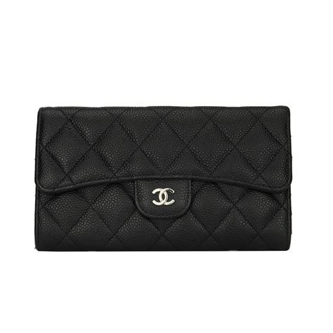 chanel caviar l flap wallet in black|Authentic CHANEL CC Classic Caviar Flap Wallet on .